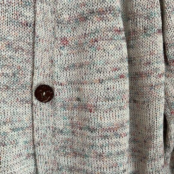 J. JILL Knit Two Piece v-neck tank short sleeve sweater set cream multi Petite M - Picture 4 of 13